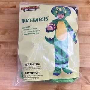 Triceratops‎ Dinosaur Costume Jumpsuit Baby Toddler 3T Spooktacular Creations